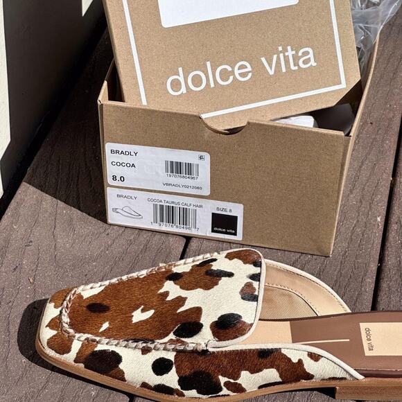 Dolce Vita Bradly Flats in Cocoa Taurus Calf Hair - Picture 7 of 8